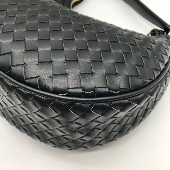 On 34th Black Woven Crossbody Convertible Satchel Bag - Picture 8 of 10
